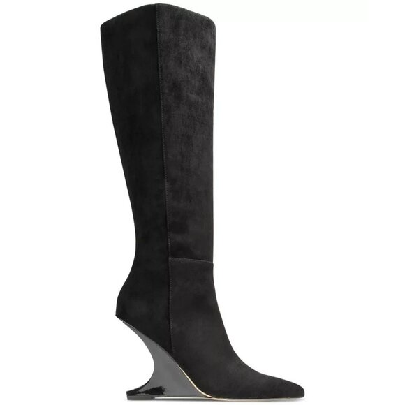 AAJ By Aminah Indigo Tall Dress Boots Black Size 7.5 MSRP $230 - Picture 1 of 7